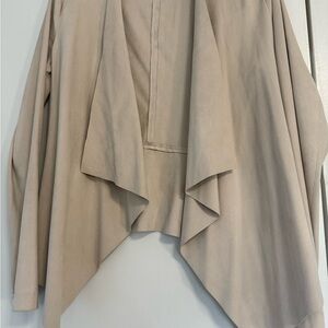 Beige suede feels like Draped Cardigan